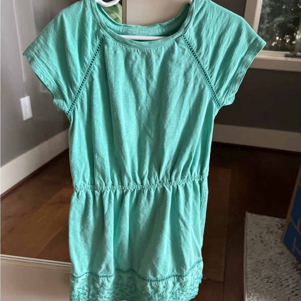 GAP Kids Teal Eyelit Dress 100% Cotton